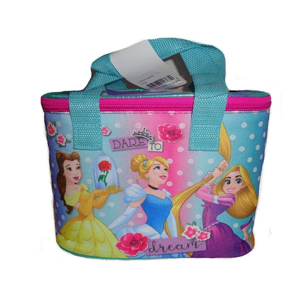 Disney Princess Insulated Lunch Bag BPA Free Purple and Pink Poka Dots Brand New